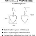 thumbnail image 6 of Solid 925 Sterling Silver 1.8CM Hollow Heart Drop Earrings for Women Teens Sweet Love Dangle Earrings, 6 of 6
