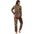 thumbnail image 2 of Conjunto de pijama de manga larga con cuello en V y estampado de leopardo para mujer Multicolor CH Multicolor CH Xishao ropa, 2 of 2