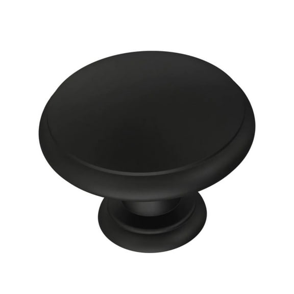 Franklin Brass 1-1/4 in. (32 mm) Matte Black Round Ringed Cabinet Knob (10-Pack)