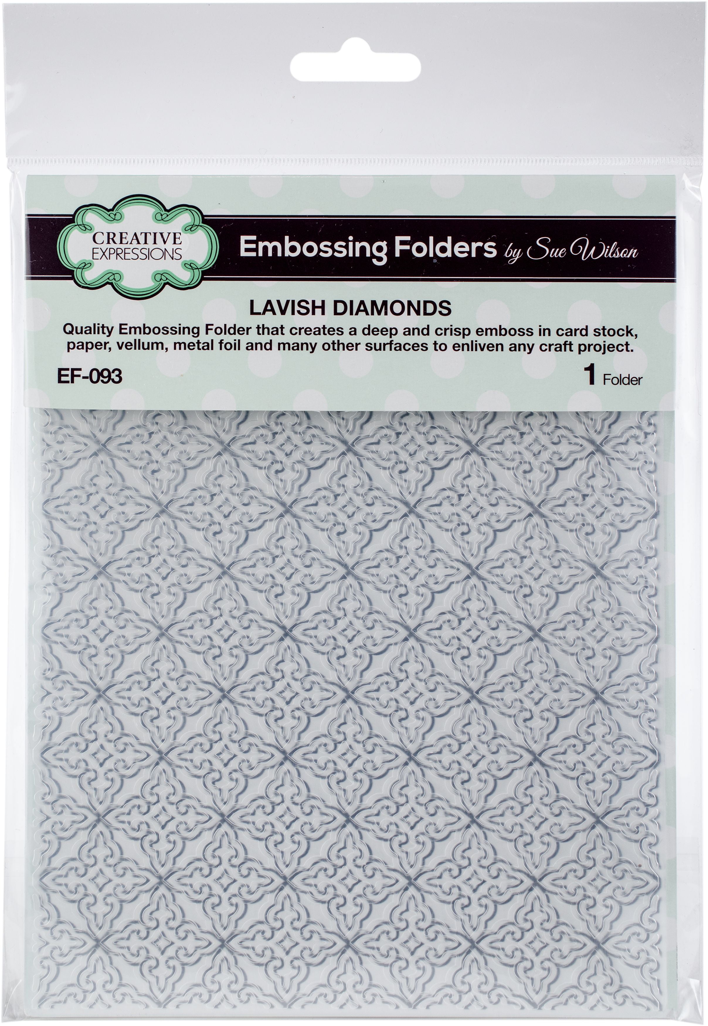 Creative Expressions Embossing Folder By Sue Wilson Lavish Diamonds