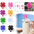 thumbnail image 4 of Ruifaya Bonita taza con pajita de silicona con forma de flor giratoria y tapa para pajita, 4 of 7