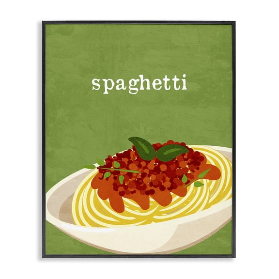 Stupell Industries Spaghetti Italian Cuisine Food & Beverage Painting Black Framed Art Print Wall Art, 11 x 14