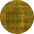thumbnail image 1 of Ahgly Company Indoor Round Oriental Yellow Industrial Area Rugs, 5' Round, 1 of 4