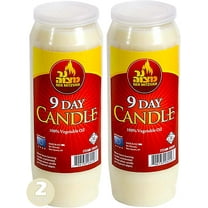 Ner Mitzvah, 9 Day Yartzeit, Memorial, Prayer, Survival Candles in Plastic - White (2 Pack)