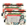 thumbnail image 2 of Butterflies with Red Rose 2 Pack Pencil Pouch for 3 Ring Binder Smooth Zipper Folders with Pockets Clear Window Pencil Case, 2 of 6