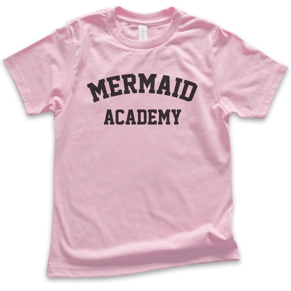 Kids Mermaid Academy T-Shirt, Youth Kids Girl T-Shirt, Summer Shirt, Mermaid T-shirt, Ocean Shirt, Beach Tshirt, Light Pink, Medium