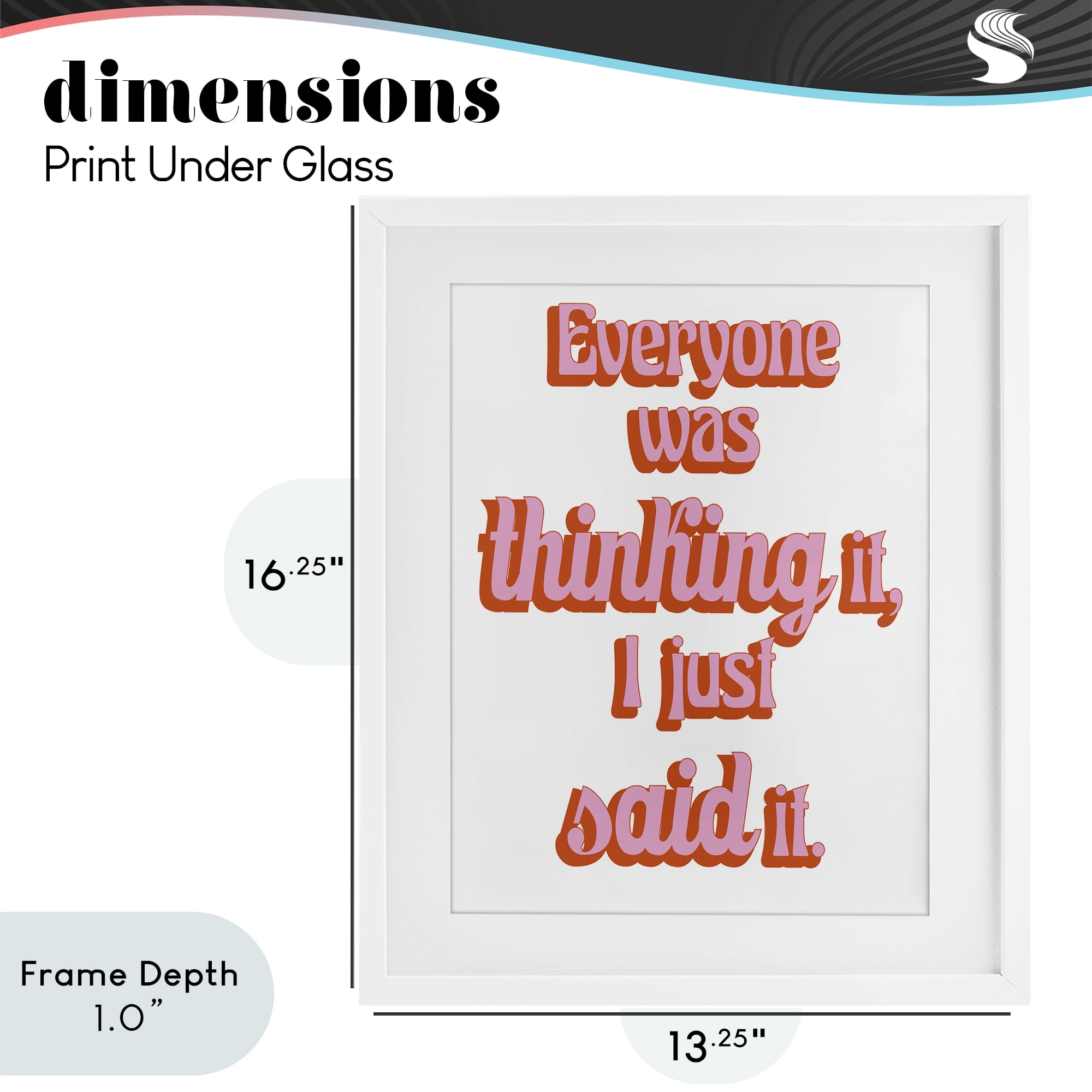 Stupell Industries Everyone Was Thinking It White Framed Print Under Glass, design by Elizabeth Medley