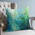 thumbnail image 4 of Pillow Covers 18x18 Set of 2, Blue Green Throw Pillow Covers Decorative Couch Cushion Cover, Modern Oil Painted Abstract Artistic Microfiber Soft Square Pillowcases for Bedroom Living Room Sofa, 4 of 9