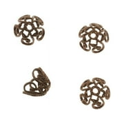 Vintaj Natural Brass 7mm Filigree Bead Caps (4)