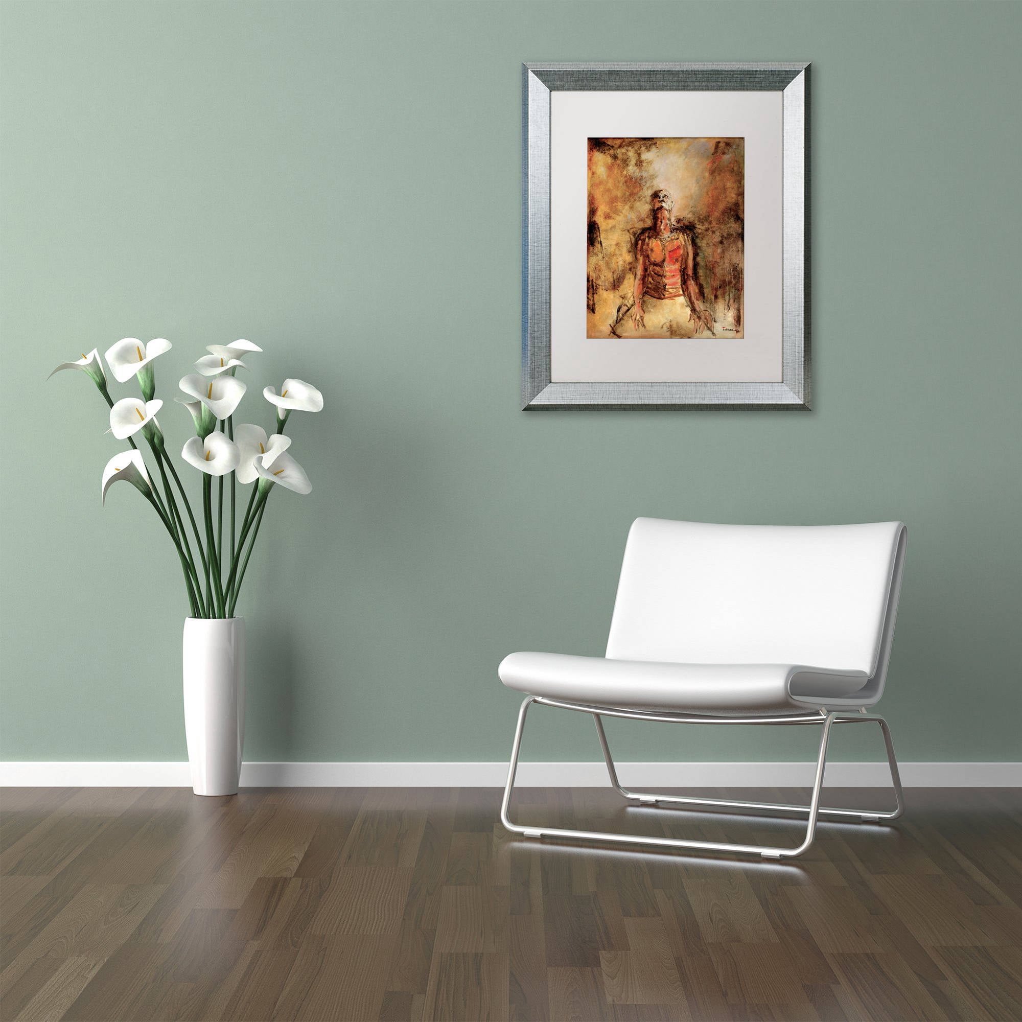 Trademark Fine Art "Totally Surrender" Canvas Art by Joarez, White Matte, Silver Frame