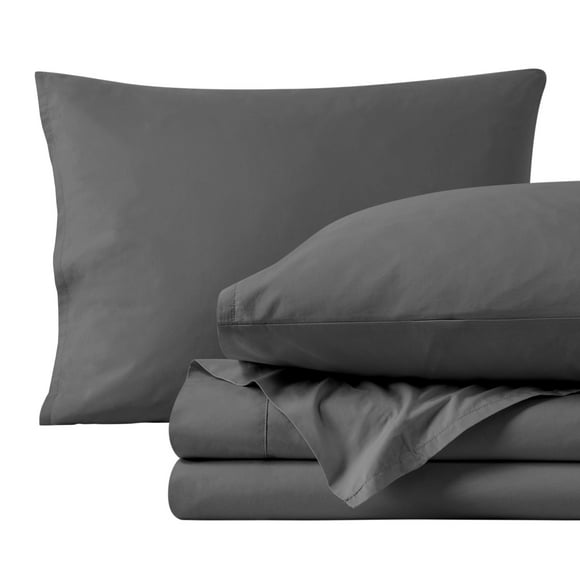 Organic Percale Sheet Set - 300 Thread Count - 100% Organic Cotton - Full, Gray