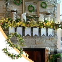 TOPRenddon 6 FT Easter Garland for Spring Decoration, Lighted Easter Egg Garland with Pastel Eggs, Twigs and Berries for Mantle, Pre-lit Garland with LED Warm Lights for Home Indoor Decor