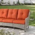 thumbnail image 6 of Ovios 5 Pieces Outdoor Furniture Set High Back All-Weather Wicker Patio Conversation Set with Ottomans, Orange Red(Striped), 6 of 7