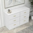 thumbnail image 3 of Tcbosik Dresser with 6 Drawers, 47.2" Modern Chest of Drawers for Bedroom, Living Room, Easy Assembly, Antique White, 3 of 7