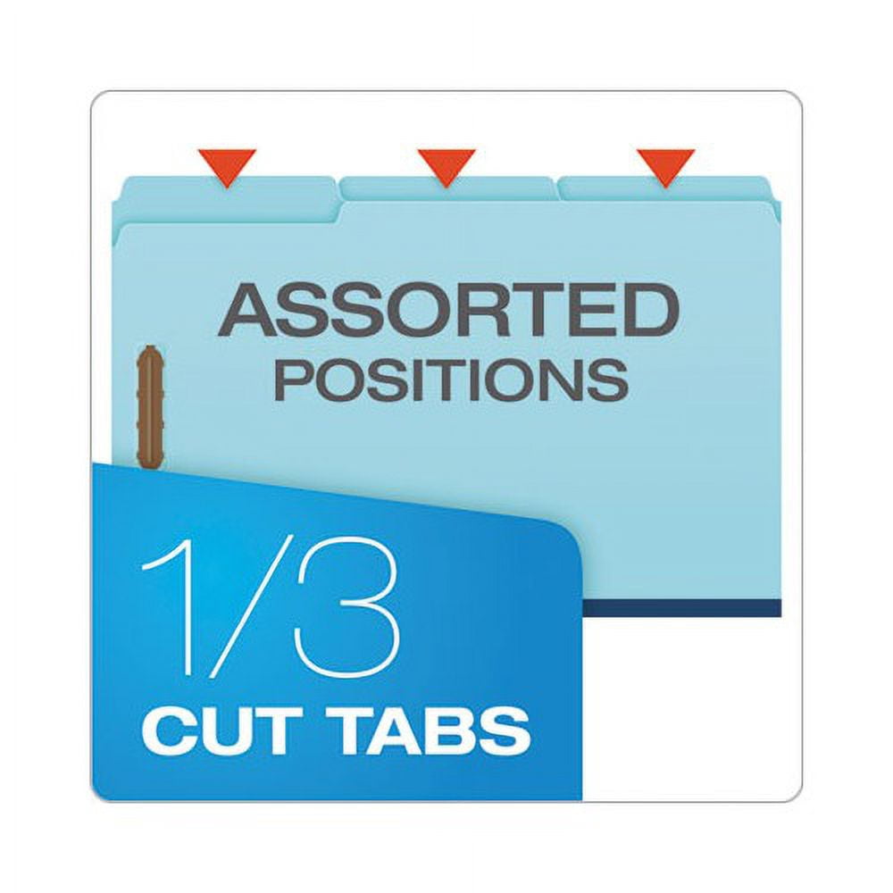 Heavy-Duty Pressboard Folders with Embossed Fasteners Legal Size, Blue, 25/Box