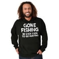 thumbnail image 3 of Funny Dad Gone Fishing Hunting Season Men's Big & Tall Graphic Hoodie Brisco Brands 4X, 3 of 5