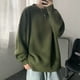 thumbnail image 4 of Suéter verde de cuello redondo para hombre, suéter de punto holgado estilo Hong Kong para otoño e invierno, ropa de lana gruesa para invierno, 4 of 4