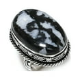 thumbnail image 2 of Natural Zebra Jasper Gemstone Handmade 925 Steling Silver Gift Ring Size 7, 2 of 2