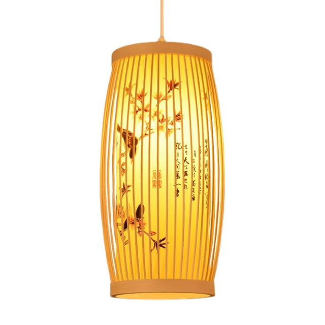 Lámpara de Techo Colgante Tejida, Luz Colgante de Tono de Ratán de Estilo Japonés Retro Fácil para Casas de Té