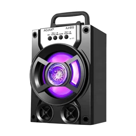 Momihoom AOJAX Outdoor Portable Bluetooth Speaker with Colorful Lights, Karaoke Mic, and Phone Stand