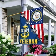 FLAGWIX American House Flag (29.5" x 39.5")-United States Navy Veteran Flag-Polyester Indoor Outdoor Flags