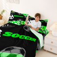 thumbnail image 3 of Manfei Football Games Bed Sheets For Boys,Sport Themd Full Size Sheets,Black Green,4-Piece,1 Flat Sheet,1 Fitted Sheet and 2 Pillowcases, 3 of 7