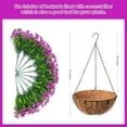 thumbnail image 2 of Artificial Flowers Hanging Basket for Outdoor Indoor Spring Decoration,Fake Silk Colorful Daisy Eucalyptus in Metal Coconut Lining Flowerpot Arrangement for Patio Yard Decor(Purple), 2 of 5