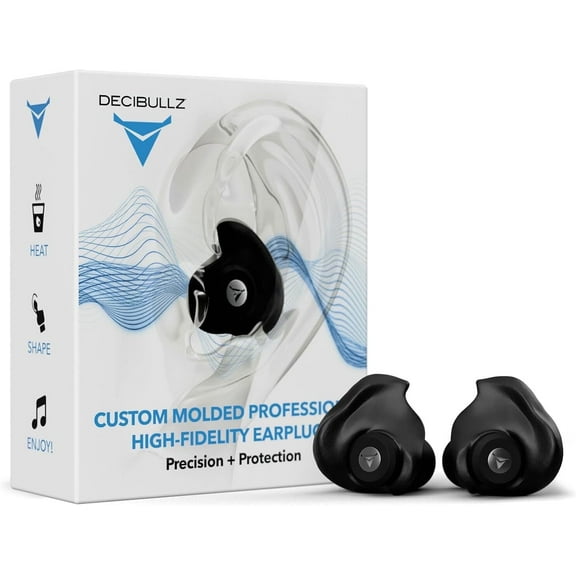 Decibullz Professional High Fidelity Earplugs, Black – Compact Size 9 x 4 x 6 Inches