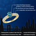 thumbnail image 2 of Gem Stone King 14K Yellow Gold London Blue Topaz and Lab Grown Diamond Engagement Ring for Women | 1.88 Cttw | Oval 7X5MM | Gemstone November Birthstone | Size 6, 2 of 6
