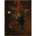 thumbnail image 2 of Godfried Schalcken 15x18 Gold Ornate Wood Frame and Double Matted Museum Art Print Titled - Bunch of Grapes, 2 of 4
