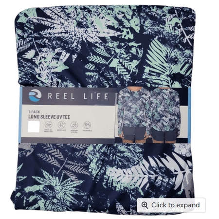 Reel Life Women's Long Sleeve UPF 50 Sun Protection T-Shirt Size M Blue