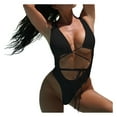 thumbnail image 1 of Gibobby Traje de Baño Sexy Bikini Conjunto Traje de baño Mujer Bandeau Ropa de playa Bikini Traje de baño brasileño Vendaje Push-Up Trajes de baño Tankin(Negro,M), 1 of 5