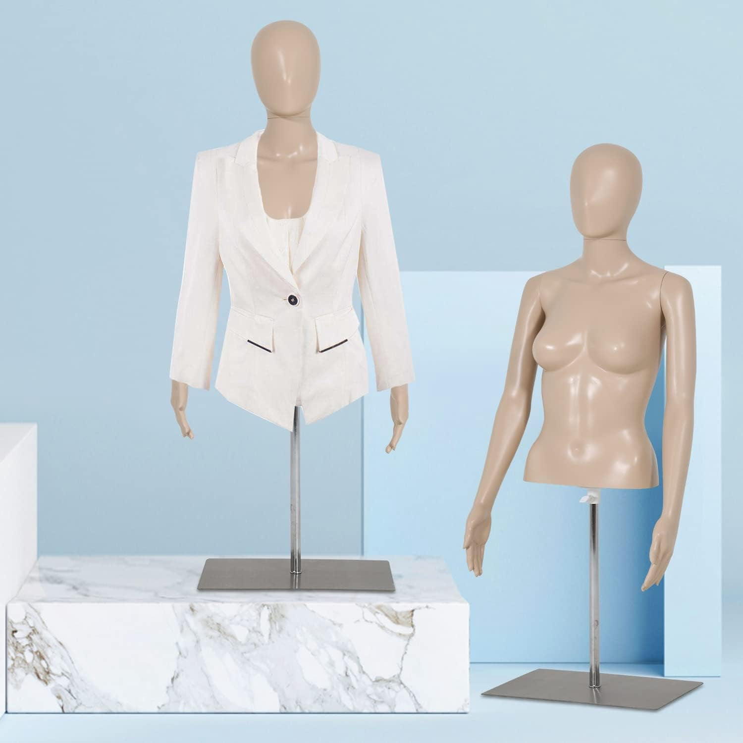 Female Mannequin 39-56 inch Adjustable Mannequin Torso Dress Form Model Sewing Manikin Detachable Mannequin Stand w/Metal Base