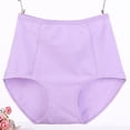 thumbnail image 2 of Lumtrix Cotton Underwear For Women Seamless Bikini Panties Ladies No Show High Waisted Full Coverage Fashion Briefs Purple 2XL, 2 of 3