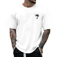 thumbnail image 1 of YDLCAFD Male Summer Beach Little Tree Print T Shirt Blouse Short Sleeve O Neck Tops T Shirt, 1 of 4