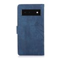 thumbnail image 4 of Nalacover Slim Wallet Case for Google Pixel 6, for Women Men, Embossed Pattern PU Leather Shockproof Magnetic Clasp Credit Card Slots Flip Kickstand Phone Case+Wrist Strap,Blue, 4 of 7