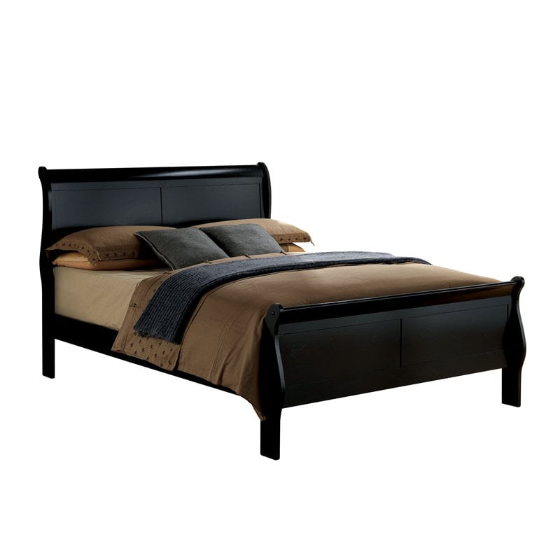 Furniture of America Brodus Wooden Twin Sleigh Bed in Black