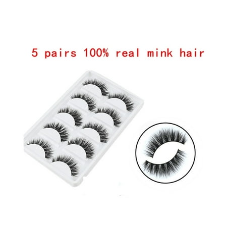 5 Pair Pack 3D Fake Eyelashes Makeup Hand-made Deluxe False Lashes Fluffy Long