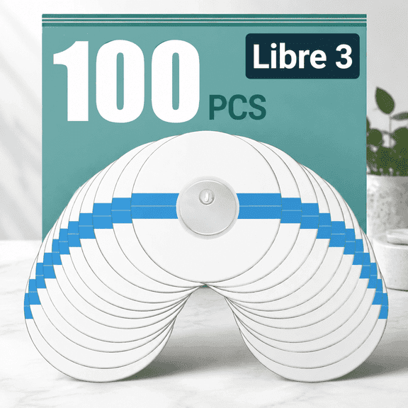 100 Pack Freestyle Sensor Covers for Libre 3, Waterproof Adhesive Patches, Waterproof Adhesive Transparent Tape