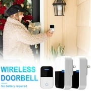 2in1 Wireless Doorbell Plug And Play Waterproof Door Bell Kit Adjustable-Volume 120M Doorbell Chime 36 Melodies & 6 Adjust Volume