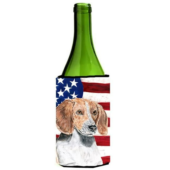 English Foxhound Usa American Flag Wine bottle sleeve Hugger