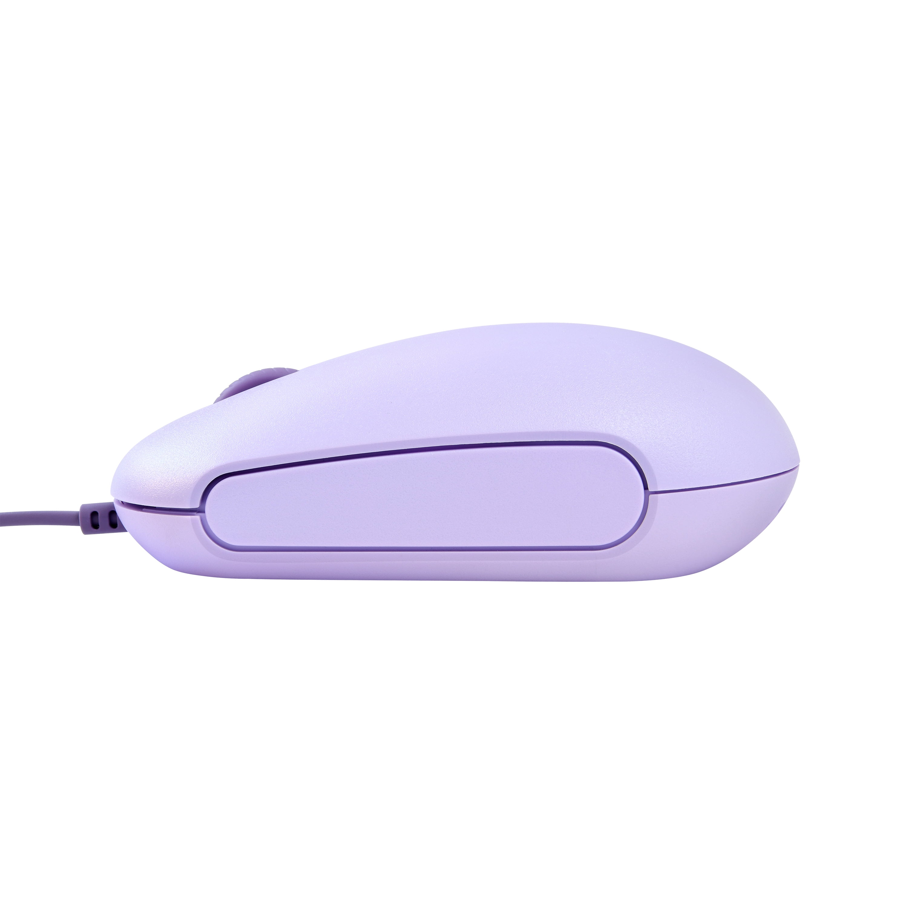 onn. USB Optical Ambidextrous Mouse, attached USB cable 6 ft (1.8 m) , Lavender