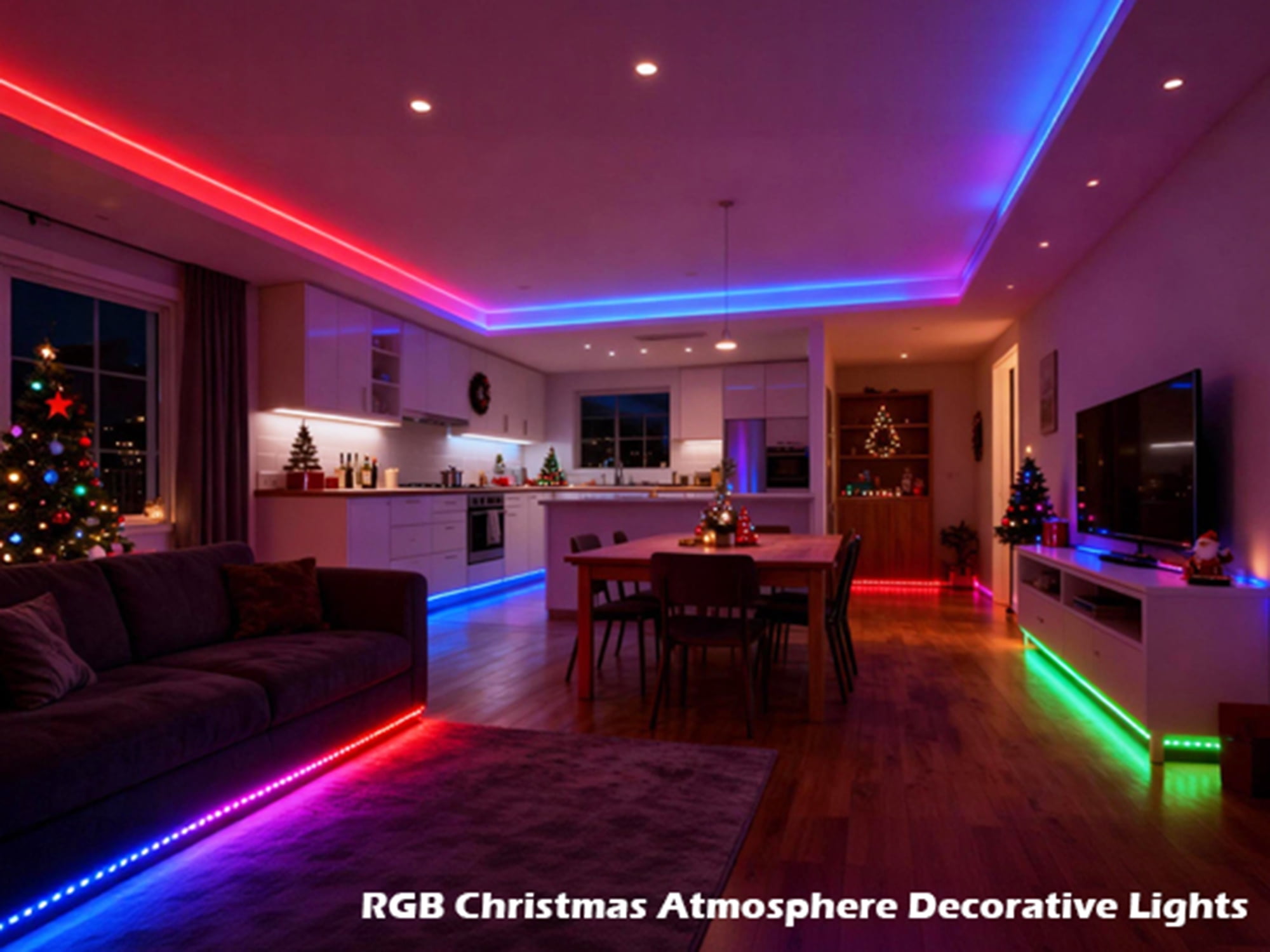 Beatineon 16.4ft COB RGB LED Strip Lights, 2100 LEDs High Density with Tuya App & Remote Control, Music Sync, Indoor Light Strip for Bedroom, Kitchen, Home Decor