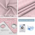 thumbnail image 4 of Pink Geometric Blackout Curtains for Bedroom/Living Room, Thermal Insulated Kitchen Curtains, Modern Minimalism Solid Color Striped Grommet Darkening Window Treatment Drapes 27.5"x39"x2, 4 of 8