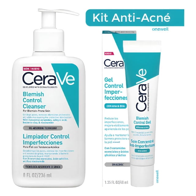 Skincare Anti Acne Barros Y Espinillas Cerave 2 Piezas, Reduce Oleosidad Y Desobstruye Los Poros