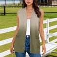 thumbnail image 2 of SZJXBUY Womens Sheer Cardigan Plus Size Color Block Open Front Casual Sleeveless Cardigans Summer Dressy Gradient Loose Lightweight Vests with Pockets Army Green,L, 2 of 5