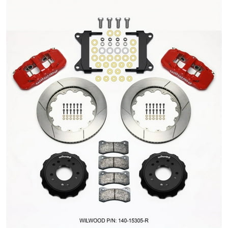 Wilwood AERO6 Front Hat Kit 14.00 Red 63-87 C10 w/ Wilwood Pro Spindles