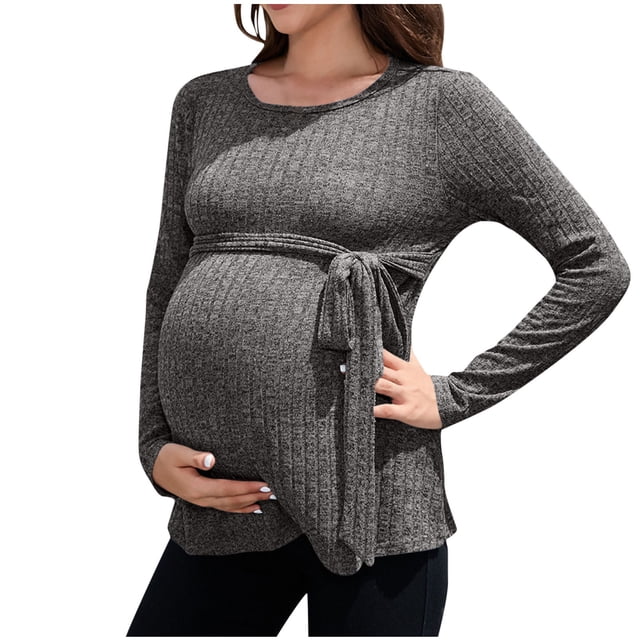 Bwiyojiz Tailles P-TTG Robe d'Été de Maternité Mode T-Shirt à Manches Courtes Uni Col Rond Décontracté Bouton Chemisiers Réguliers Modern Textures Vêtements de Grossesse, Cadeaux pour Sœur