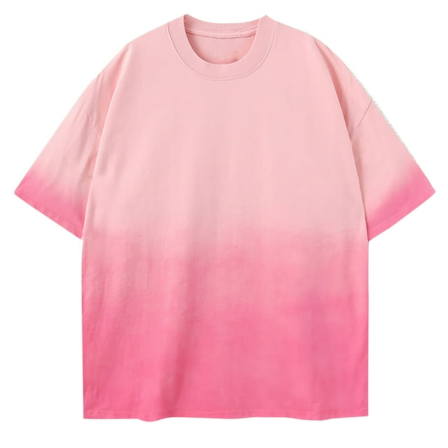 Besolor T-Shirt d'Été pour Hommes Dégradé Col Rond Manches Courtes Chemises Décontractées Amples Chandail Basique Hauts