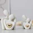 thumbnail image 2 of XIBUFE 2026 New Mini Couple Statue Tv Stand Decor Abstract Sculpture Knick Knacks Home Decor Couples Love Office Show Pieces White B, 2 of 7
